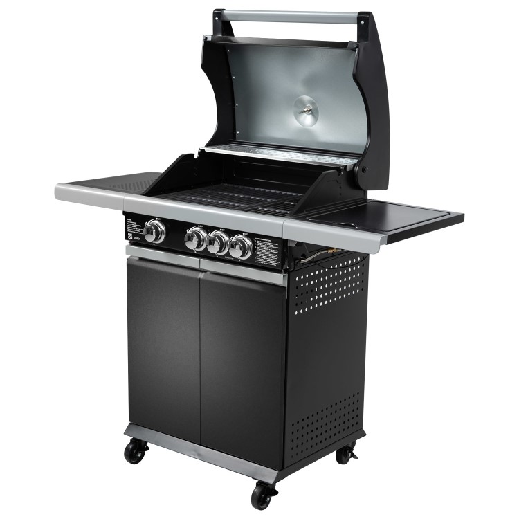 Boss Grill Alabama Elite - 3 Burner Gas BBQ Grill with Side Burner - Black