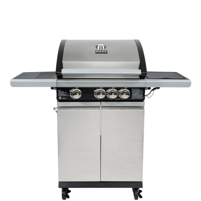 Boss Grill Alabama Elite - 3 Burner Gas BBQ Grill with Side Burner - Stainless Steel