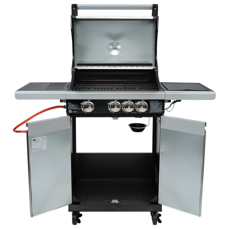 Boss Grill Alabama Elite - 3 Burner Gas BBQ Grill with Side Burner - Stainless Steel