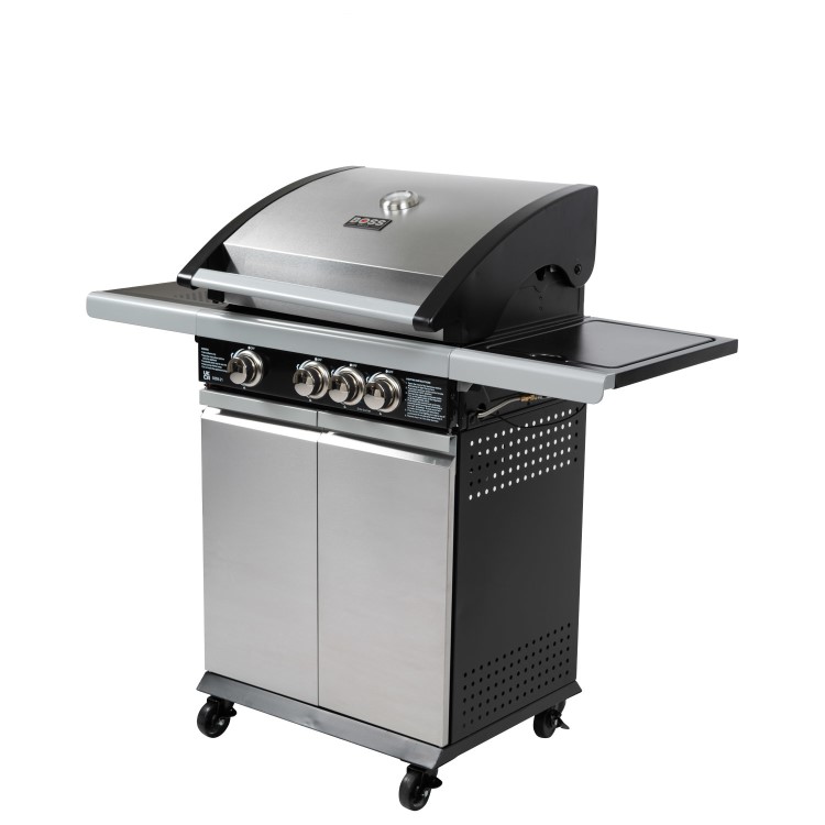 Boss Grill Alabama Elite - 3 Burner Gas BBQ Grill with Side Burner - Stainless Steel