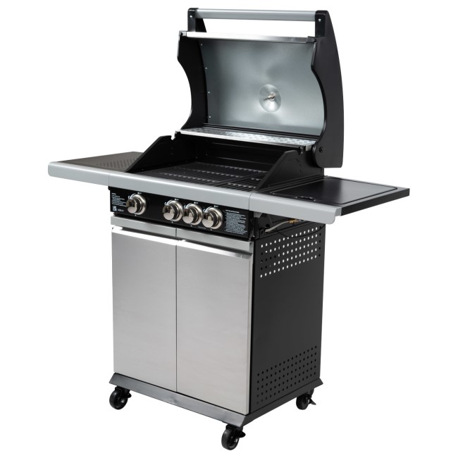 Boss Grill Alabama Elite - 3 Burner Gas BBQ Grill with Side Burner - Stainless Steel