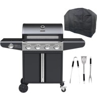 Boss Grill Kentucky Premium - 4 Burner Gas BBQ Grill with Side Burner - Black Boss Grill Kentucky Premium - 4 Burner Gas BBQ Grill with Side Burner - Black