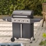 Boss Grill Kentucky Premium - 4 Burner Gas BBQ Grill with Side Burner - Black