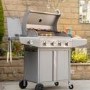 Boss Grill Kentucky Premium - 4 Burner Gas BBQ Grill with Side Burner - Stainless Steel