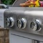 Boss Grill Kentucky Premium - 4 Burner Gas BBQ Grill with Side Burner - Stainless Steel