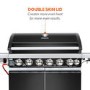 Boss Grill Alabama Elite - 6 Burner Gas BBQ Grill with Side Burner - Black