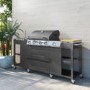 Boss Grill Texas Outdoor Kitchen - 4 Burner Gas BBQ Grill with Side Burner - Black