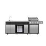 Boss Grill Outdoor Kitchen - 4 Burner Gas BBQ Grill with Beverage Cooler and Sink - Black