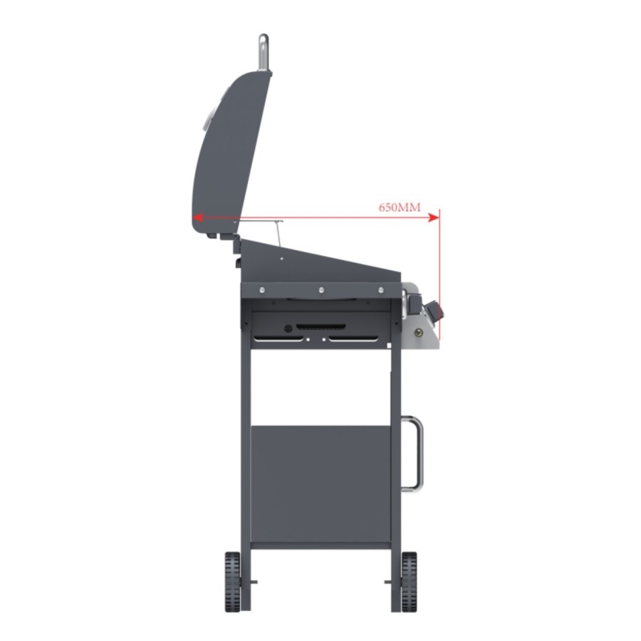 Boss Grill Georgia Classic - 3 Burner Gas BBQ Grill with Side Burner - Black