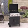 Boss Grill Georgia Classic - 3 Burner Gas BBQ Grill with Side Burner - Black