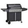 Boss Grill Kentucky Premium - 6 Burner Gas BBQ Grill with Side Burner - Black