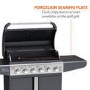 Boss Grill Kentucky Premium - 6 Burner Gas BBQ Grill with Side Burner - Black
