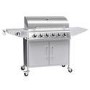 Boss Grill Georgia Classic - 6 Burner Gas BBQ Grill with Side Burner - Silver