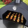 3-in-1 Charcoal Outdoor Pizza Oven BBQ & Smoker - Includes BBQ Cover and Utensil Set