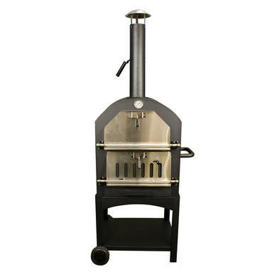 3-in-1 Charcoal Outdoor Pizza Oven BBQ & Smoker - Includes BBQ Cover and Utensil Set