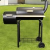 Black Barrel Charcoal Smoker BBQ - Includes BBQ Cover and Utensil Set