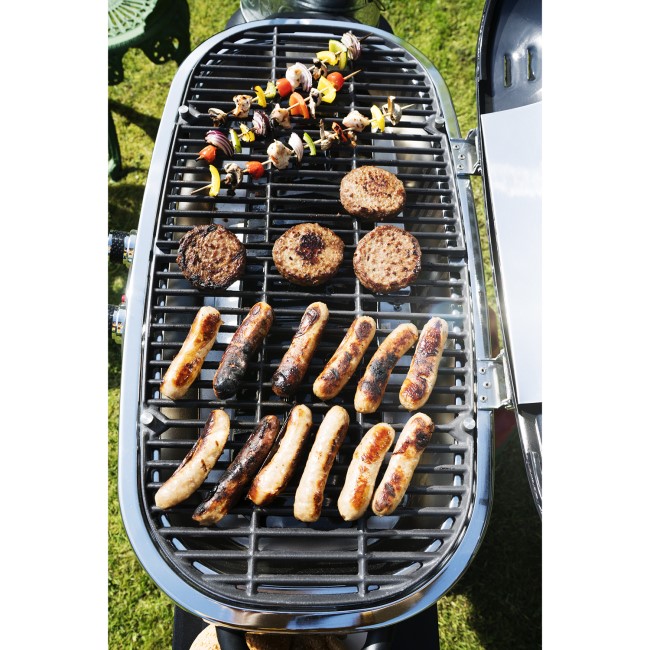 Boss Grill Deluxe Portable - 2 Burner Gas BBQ Grill with Trolley - Grey