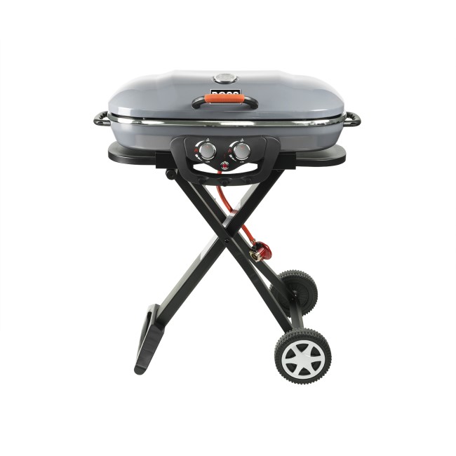 Boss Grill Deluxe Portable - 2 Burner Gas BBQ Grill with Trolley - Grey