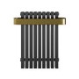 Gunmetal Single Panel Radiator with Brass Towel Bar 600 x 600mm - Iraya