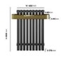 Gunmetal Single Panel Radiator with Brass Towel Bar 600 x 600mm - Iraya