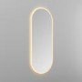Single Door Oval Recessed Chrome Heated Bathroom Mirror Cabinet with Lights 1150 x 450mm- Irena