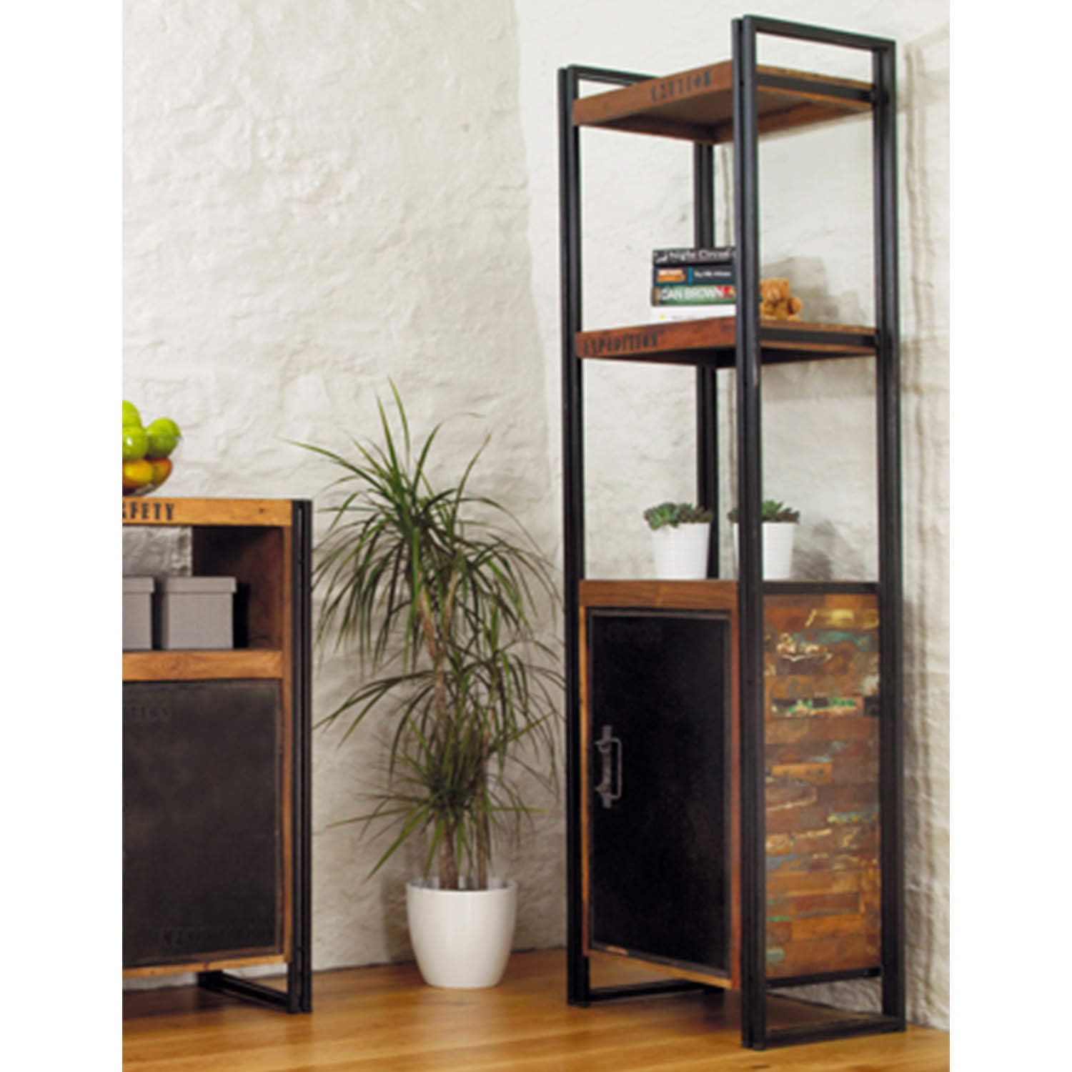 Baumhaus Urban Chic Bookcase With Cupboard - Furniture123