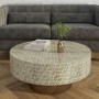 Gold & White Round Patterned Coffee Table - Iris