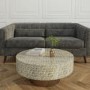 Gold & White Round Patterned Coffee Table - Iris
