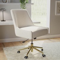 Cream Fabric Swivel Armless Office Chair - Iris Cream Fabric Swivel Armless Office Chair - Iris