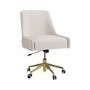 Cream Fabric Swivel Armless Office Chair - Iris