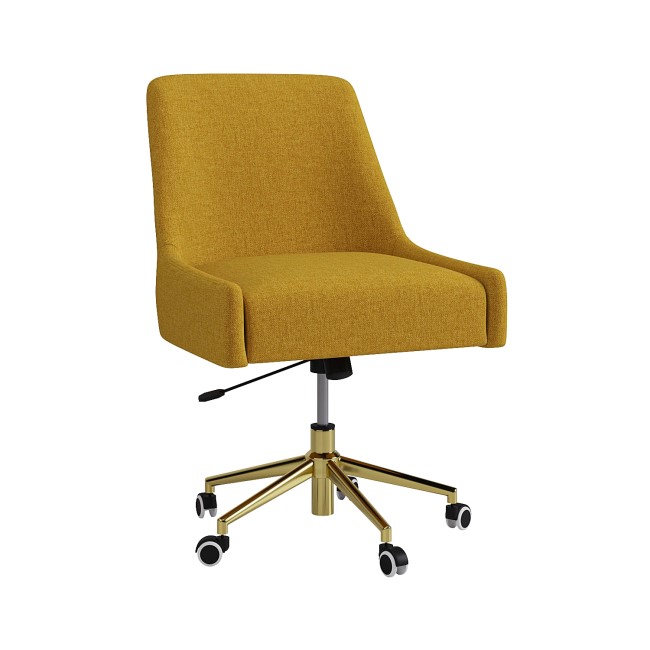 ALMOST PERFECT - Mustard Fabric Swivel Armless Office Chair - Iris