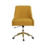 Mustard Fabric Swivel Armless Office Chair - Iris