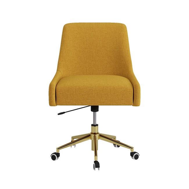 ALMOST PERFECT - Mustard Fabric Swivel Armless Office Chair - Iris