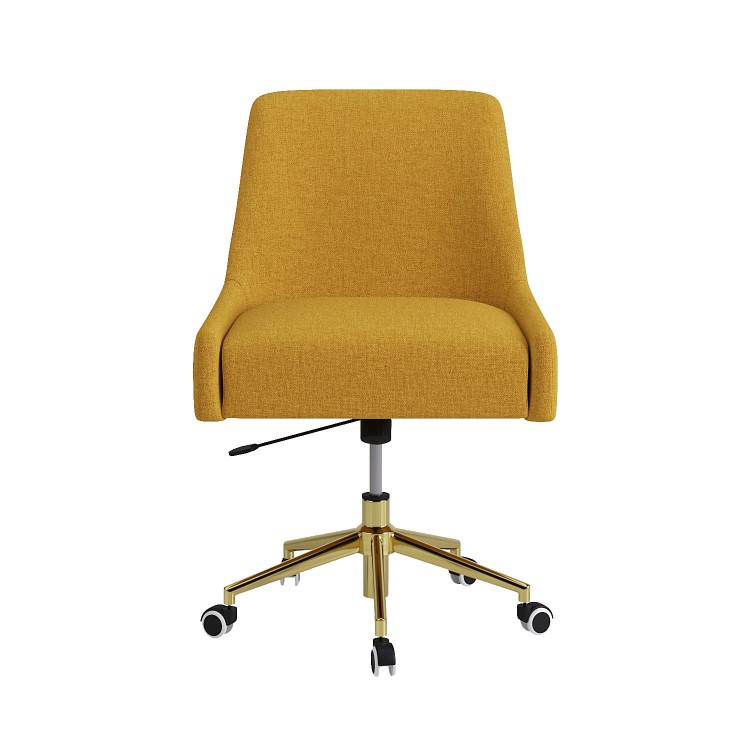 ONLY OPENED - Mustard Fabric Swivel Armless Office Chair - Iris