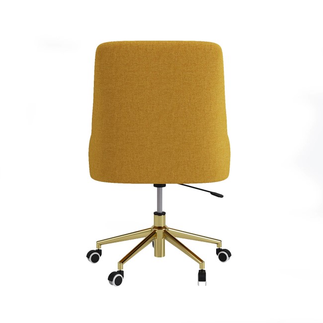 ALMOST PERFECT - Mustard Fabric Swivel Armless Office Chair - Iris