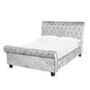 Isabella Crushed Velvet Roll Top Kingsize Bed Frame in Silver
