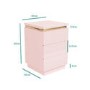 GRADE A1 - Isabella Pink Gloss 3 Drawer Bedside Table with Gold Trim