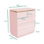 GRADE A1 - Isabella Pink Gloss 5 Drawer Chest of Drawers with Gold Trim