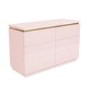 Pink High Gloss Wide Chest of Drawers with a Gold Trim - Isabella 