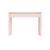 Pink High Gloss Dressing Table with 2 Drawers and Metallic Trim - Isabella