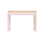 Pink High Gloss Dressing Table with 2 Drawers and Metallic Trim - Isabella