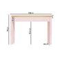 Pink High Gloss Dressing Table with 2 Drawers and Metallic Trim - Isabella