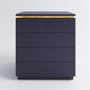 ONLY OPENED - Navy Tall Chest of 5 Drawers with a Gold Trim - Isabella