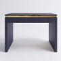 Navy Blue Dressing Table with 2 Drawers and Metallic Trim - Isabella