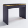 Navy Blue Dressing Table with 2 Drawers and Metallic Trim - Isabella