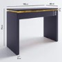 Navy Blue Dressing Table with 2 Drawers and Metallic Trim - Isabella