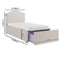 Cream Upholstered Single Bed Frame with Storage Drawer - Isabelle