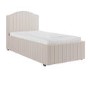 Cream Upholstered Single Bed Frame with Storage Drawer - Isabelle