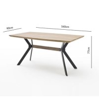 Industrial Dining Table in Wood Effect & Black Metal - Isaac