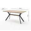 Industrial Dining Table in Wood Effect &amp; Black Metal - Isaac
